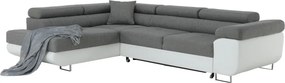 Colţar, alb/gri, model stânga, AMARETO NEW