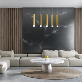 Lustră LED pe cablu GOLDIE 5xLED/25W/230V aurie