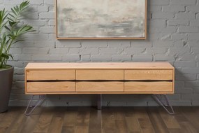 Comoda TV design industrial LIVING EDGE 160cm, stejar salbatic