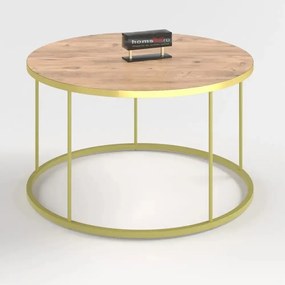 Masuta de cafea Vicenta Homs, nuc si auriu, seria 440, 70 cm