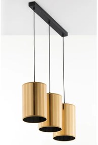Jupiter 2092 - Lustră suspendată pe cablu CORTINA 3xE27/15W/230V auriu/negru