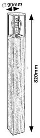 Lampă de exterior tip stâlp Rabalux 7197 Wales cu elemente din lemn