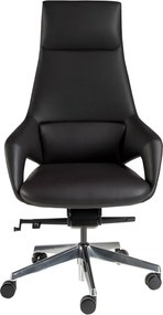 Scaun de birou modern piele sintetica si furnir de nuc Black