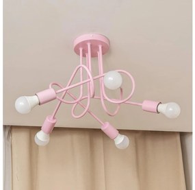 Lustră aplicată OXFORD 5xE27/15W/230V roz