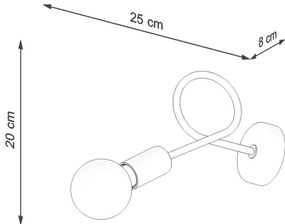 Lampă de perete Sollux SL.1430 LOOP 1xE27/15W/230V alb