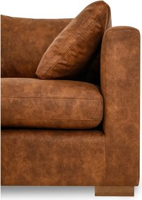 Colțar maro coniac cu tapițerie din imitație de piele (cu colț pe partea stângă ) Hamburg – Scandic