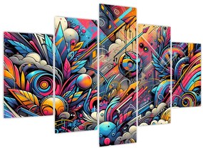 Tablou - Graffiti multicolor (150x105 cm)