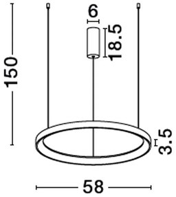 Lustra LED dimabila design circular PERTINO D-58cm