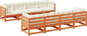 vidaXL Set mobilier de grădină cu perne, 9 piese, lemn masiv de pin