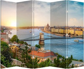 Paravan - Orașul Budapesta și râu (210x170 cm)