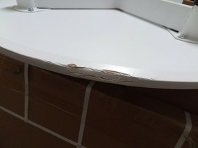 OFERTA Masă de dining rotundă albă KAMI 80x80 cm Calitatea II