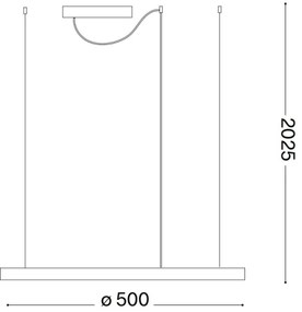 Ideal Lux - Lustră LED pe cablu ORACLE SLIM LED/29W/230V 4000K Ø 50 cm negru
