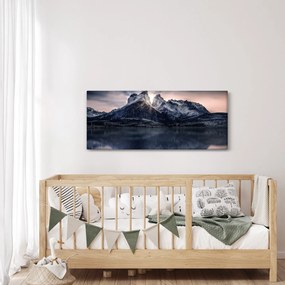 Tablou lacul cu munte (120x50 cm)