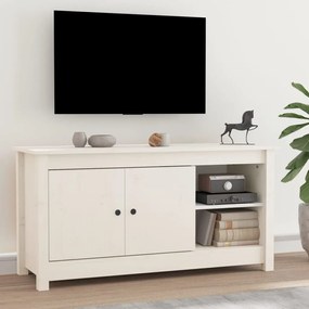 814590 vidaXL Comodă TV, alb, 103x36,5x52 cm, lemn masiv de pin