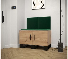 Set mobilier pentru hol Amanda 19 (Stejar artisan + verde). 1086025