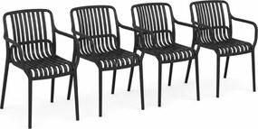 Scaun de grădină LUISE, set 4 buc., antracit I.P.A.E-Progarden