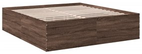 3280901 vidaXL Cadru de pat, stejar maro, 200x200 cm, lemn prelucrat