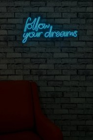 Decoratiune luminoasa LED de perete Follow Your Dreams Albastru 60x32x2 cm