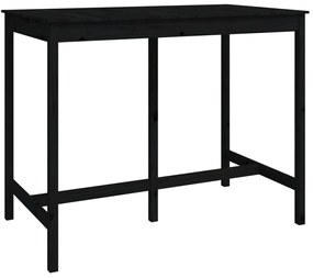 Set mobilier de bar, 7 piese, negru, lemn masiv de pin