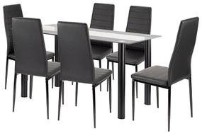 Norman 6+1 set de luat masa negru