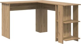 vidaXL Birou de colț cu raft Stejar Artizanal 140 x 113,5 x 75 cm