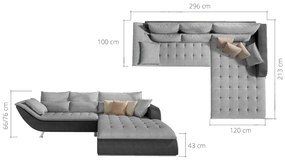 Coltar living Rollo pe dreapta – L296 x l213 x h76 cm
