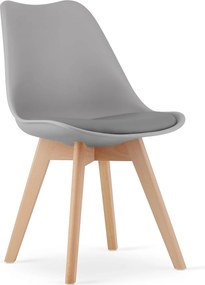 Promotie Scaun gri deschis BALI MARK cu picioare din fag, a doua calitate