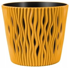 Ghiveci decorativ de flori, rotund, mustar, 7.9 L, 26.2x22.2 cm, Sandy Round