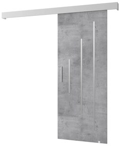 Uși culisante 90 cm Sharlene Y (beton + alb mat + argintiu). 1044015