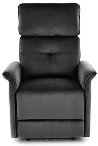 Fotoliu recliner Semir velvet negru H108 cm