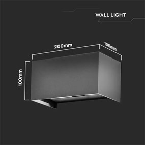 Aplică LED de perete pentru exterior, 24W, 230V, 3000K, IP65, antracit
