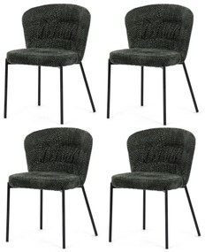 Set de scaune de sufragerie Bouclé CT-W1077 GRN2,4 buc