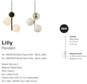 Pendul modern minimalist stil scandinav Lilly negru 48603003 NL