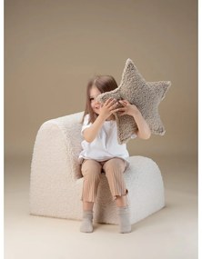 Fotoliu de copii crem cu tapițerie din țesătură bouclé Cloud – Wigiwama