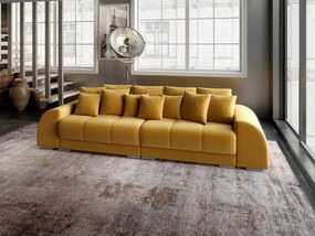 Canapea extensibilă dumonde cu 2 lăzi de depozitare si sezut confortabil din spuma high-density, Verona Royal Mustar 310x100 cm