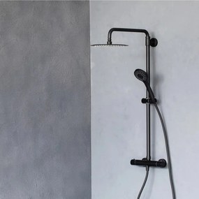 Coloana de dus cu baterie termostatata Rubineta Olo+Thermo finisaj negru mat