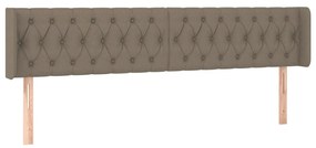 3119122 vidaXL Tăblie de pat cu aripioare gri taupe 183x16x78/88 cm textil