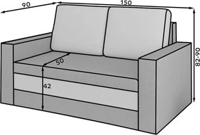 Canapea albastră extensibilă/cu spațiu de depozitare cu tapițerie din catifea 151 cm Wave – ELTAP