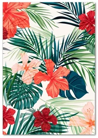 Tablou sticlă flori Hawaii