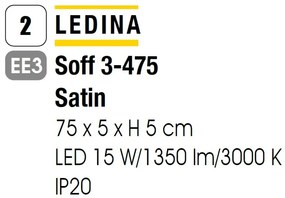 Aplica liniara LED pentru oglinda baie Ledina, satin chrome finish, 75cm
