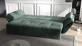 Canapea extensibilă dumonde cu ladă de depozitare si sezut confortabil din spuma high-density, Berlin Euphoria Green 250x100 cm