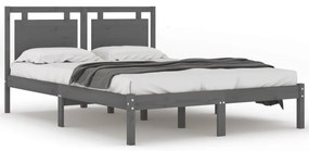 3105517 vidaXL Cadru de pat, gri, 140x190 cm, lemn masiv