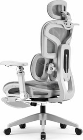 AEROMAX PRO SLIDING Scaun ergonomic, Sezut Translatie, cotiere 6D, Tetiera 3D, Suport lombar dublu ajustabil, Suport picioare, Umeras, Full Mesh, Gri