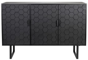 Comodă neagră joasă din lemn de pin 135x90 cm Linc – White Label