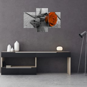 Tablou - Trandafir portocaliu (90x60 cm)