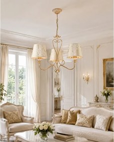 Brilagi - Candelabru suspendat pe lanț SONIA 3x E27/15W/230V, Ø 64 cm, crem/patină