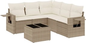 vidaXL Set canapele de grădină cu perne, 6 piese, bej, poliratan