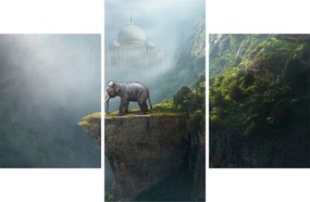 Tablou - Elefant în vârful Taj Mahalului (90x60 cm)