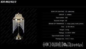 Veioza, lampa de masa LUX cristal Bohemia S35 002/02/3