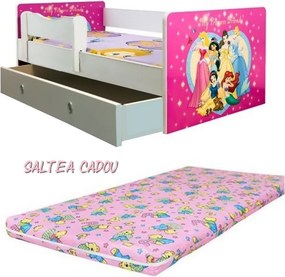 Pat junior Printese cu saltea si sertar